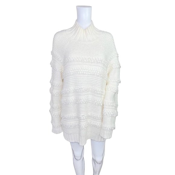 Lou & Grey Ivory Snow Bird Chunky Knit  Sweater Alpaca Blend Size Large - Picture 2 of 10